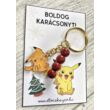 Karácsonyi-Pikachu-kulcstartó