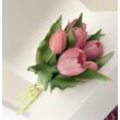 Csodálatos mályva gumi tulipán csokor- 7 szál- Nyilt fejekkel és bimbókkal