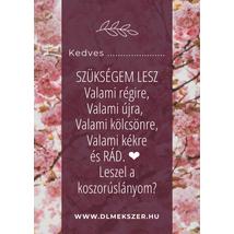 Koszorúslány felkérő kártya- bordó