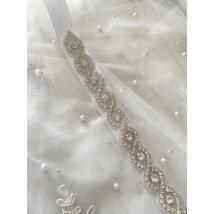 Lilienn Menyasszonyi szatén öv- fehér