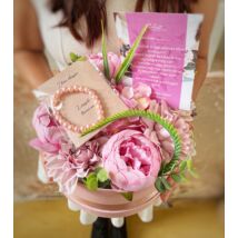 Extra Tanú felkérő virágbox- rózsaszín