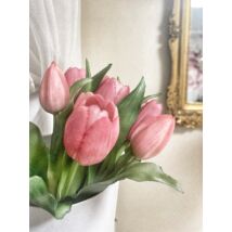 Csodálatos mályva gumi tulipán csokor- 7 szál- Nyilt fejekkel és bimbókkal