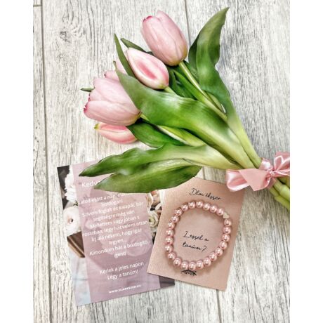 Tulipános tanú felkérő ajándék csomag - rózsaszín