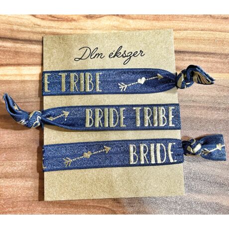 Kék Bride tribe karkötők- lánybúcsúra- 3db/ csomag